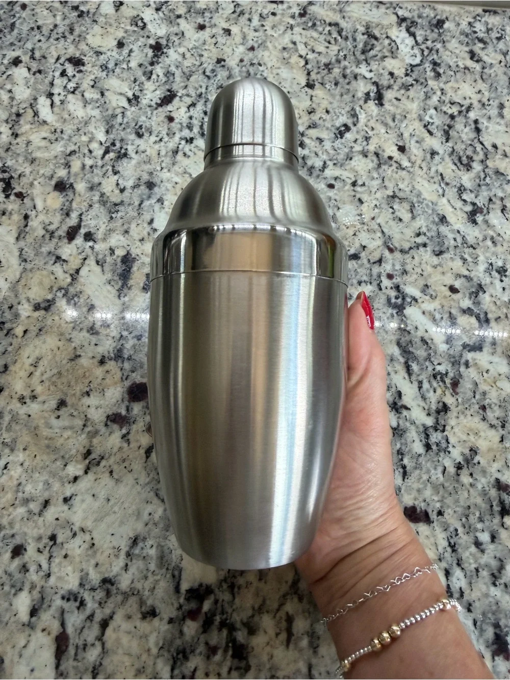 Stainless Steel Cocktail Shaker and Martini Glass Set - Silver